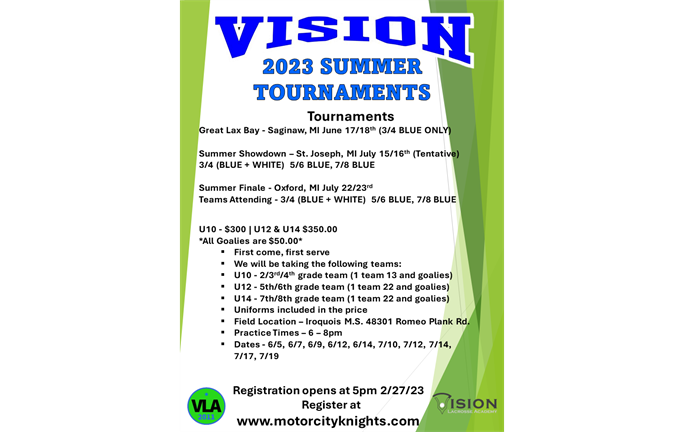 VISION LAX - SUMMER TEAMS